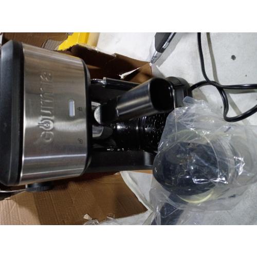 Gourmia 4 Shot Steam Espresso Maker with Frothing Wand Black/Stainless Steel Finish