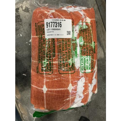 BTTN Boho Farmhouse Shower Curtain - Linen Rustic Heavy Duty Fabric Shower Curtain Set with Tassel, Water Repellent, Bohemian Vintage Country Cloth Shower Curtains for Bathroom - Burnt Orange -