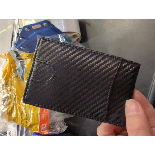 Slim Wallet for Men with Money Clip, Leather RFID Blocking Mens Wallet, Minimalist Credit Card Holder, Front Pocket Bifold - Gift Box Included (Money Clip, Carbon Orange)