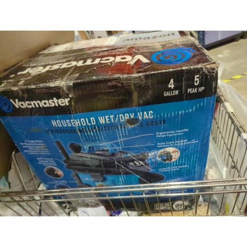 Vacmaster VWM510 5-Gallon 5 Peak HP Remote Control Wall Mount Wet/Dry Shop Vacuum , Blue