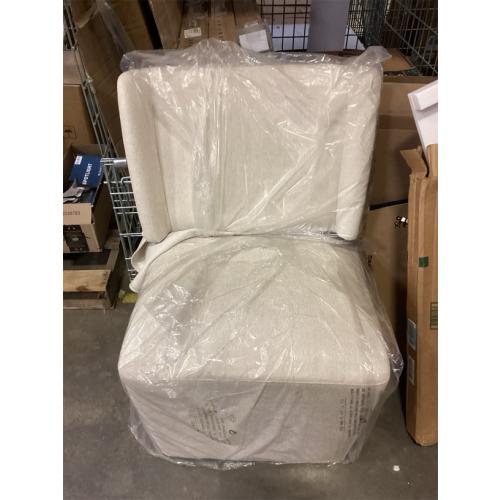 Upholstered Dining Chair with Casters, Wingback Modern Side Armless Deskchair with Rollers for Diningroom Bedroom Livingroom Reading Room