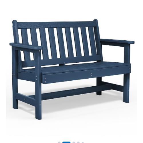 Blue Outdoor 2-Person Garden Bench