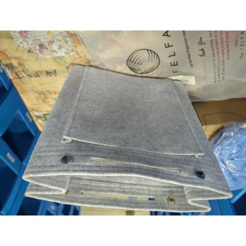 11 inch Soft Grey Felt Tote Organizer Insert for Purses, Backpacks, and Tall Totes
