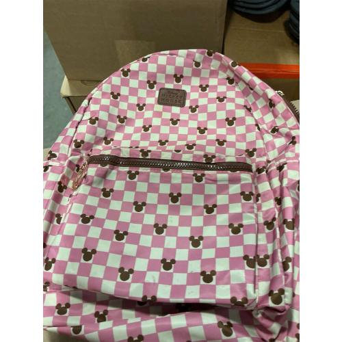 Disney Mickey Mouse Adult Pink Checkered 16.5 Travel Backpack