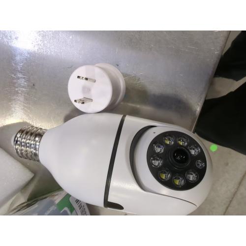 Bulb Security Camera 2.4GHz Wireless, 360°2K Tuya Smart Indoor 3MP Camera, Full Color Night Vision & Motion Tracking, AI Human Detection, Audible Alarm, Alexa/Google Home, Solar Powered