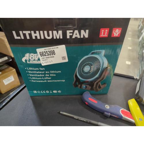 Battery Powered Fan for Milwaukee M18 18V Battery Variable Speed Battery Operated Fan Furnish AC Adapter, Highest 650 CFM Cordless Fan Low Noise for Jobsite Camping Fan (No Battery)