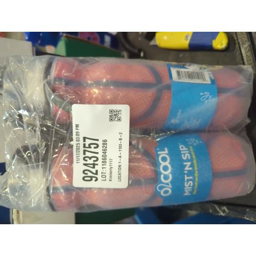 O2COOL Mist 'N Sip Misting Water Bottle 2-in-1 Mist And Sip Function With No Leak Pull Top Spout Reusable Sports Water Bottle - 20 oz (2 Pack Basketball)