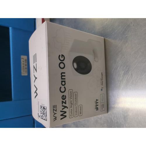 White Wyze Cam OG Plug-in Indoor and Outdoor Smart-Enabled Security Camera