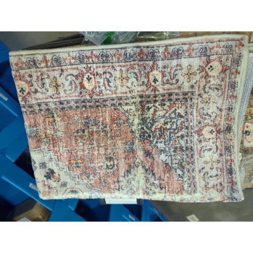 Lahome Oriental Washable Rug, 3x5 Rugs for Bedroom Living Room Entryway, Vintage Ultra-Thin Non-Slip Soft Throw Carpet for Kitchen Office Entrance, Peach/Orange