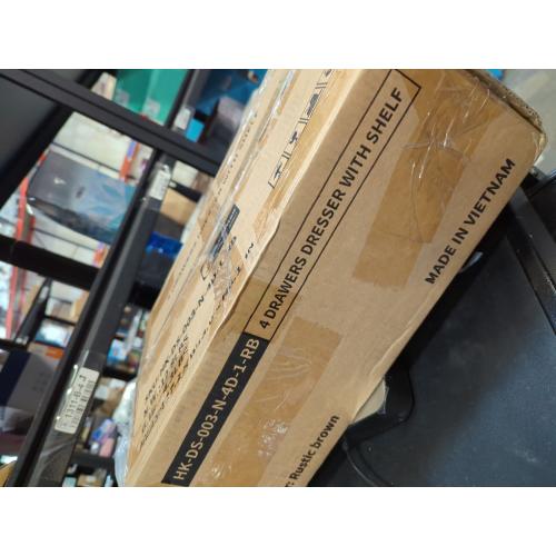 Furnulem Night Stand, Tall 4 Drawers Dresser for Bedroom, Hallway, Nursery, Closet Organizer, Nightstand Bedside Table Furniture, Vertical Storage Tower Fabric, Sturdy Steel Frame, Wood Top