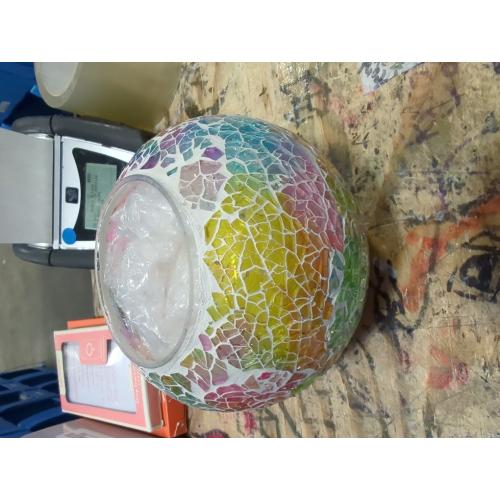 Aukora Color Changing Solar Powered Glass Ball Garden Lights, Solar Lantern Outdoor Table Lights Waterproof Led Night Light for Garden Patio Party Yard Indoor Decora Ideal Gift(Multi-Colored Glass)