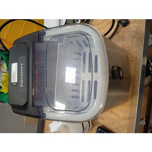 EUHOMY Countertop Ice Maker Machine with Handle, 26.3lbs Per Day, 9 Cubes in 6 Mins, Auto-Cleaning Portable Ice Maker with Basket and Scoop, for Home/Kitchen/Camping/RV (Silver)