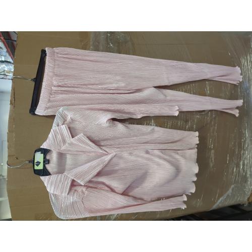 Women's Smalla Casual 2 Piece Outfit Set Ruched Long Sleeve T-Shirt Top Loose High Waisted Pant Set Suit
