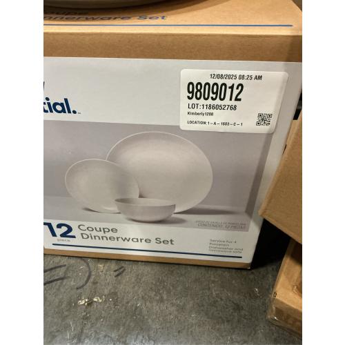 Simply Essential Coupe 12-Piece Dinnerware Set in White