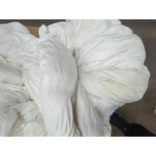 White Feather Down Fiber Comforter, Filled with Feather and Down Fiber, All Season Fluffy Ultra Soft 100% Cotton Duvet Insert, Luxury Hotel Bedding Style Comforter 120 x 120