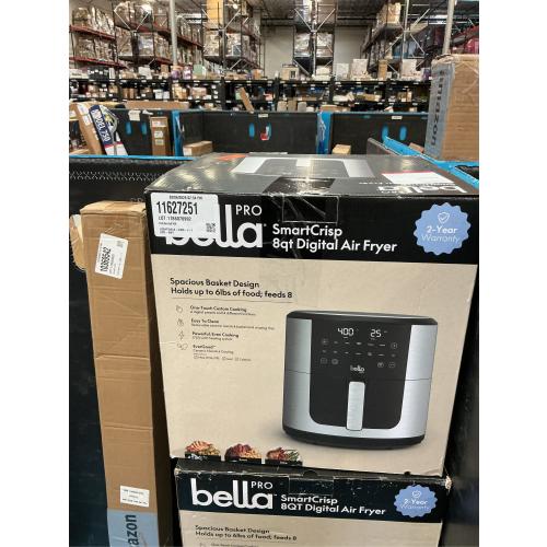 Bella PRO - SmartCrisp 8-qt. Touchscreen Air Fryer - Stainless Steel