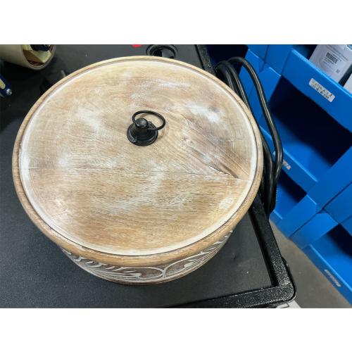 Handcrafted Wooden Mexican Tortilla Warmer Basket Indian Chapati Roti Bread Holder Box Pancake Keeper Serveware Hot Pot Casserole Dish With Lid Home Kitchen Dining Decor, Natural Brown, 9 x 3.5 Inches