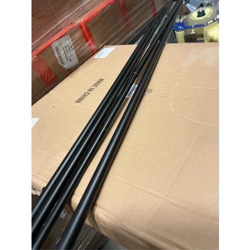 Twilight 60 in. -144 in. Adjustable Double 1 in. Curtain Rod, Black, Room Darkening