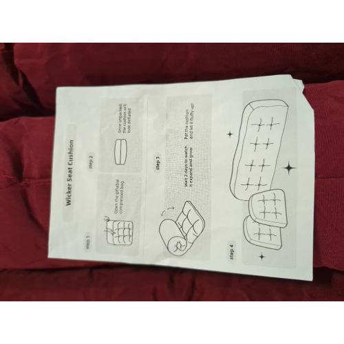 Red 3pc All Weather Wicker Chair Cushions of 3 Pieces, Outdoor Wicker Chair Cushion Waterproof for Patio Furniture Loveseat Settee Bench, 1 Loveseat and 2 U-Shaped Thickened Cushions,