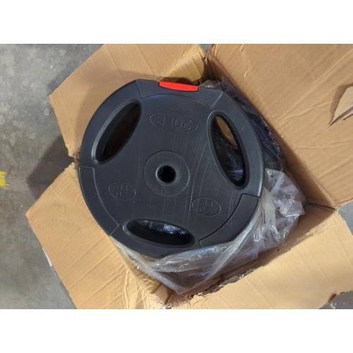 Signature Fitness Standard 20 Pound Coded and Vinyl Coated Olympic Weight Plate for Muscle Strengthening and Endurance Training, Black (Set of 2)