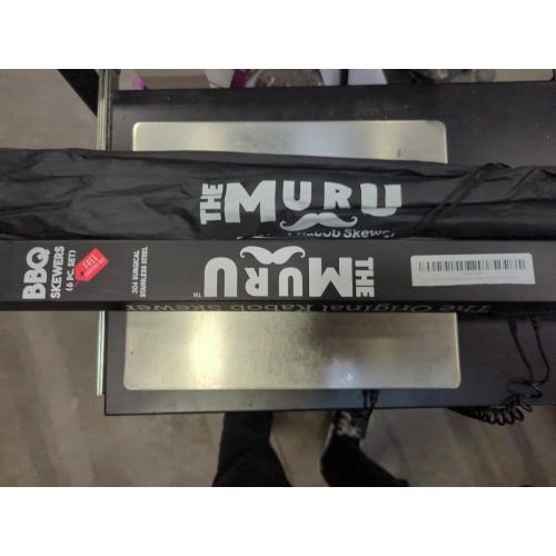Muru Skewers - The Original Kabob Skewers, 304 Stainless Steel 1.25 Thick for Even Cooking - Heavy-Duty BBQ Grill Skewers, Reusable & Easy to Clean