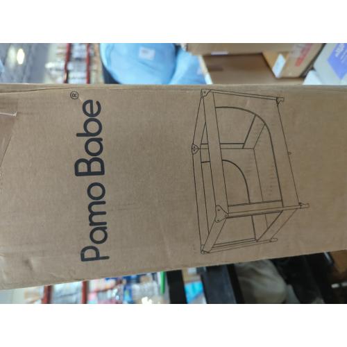 Grey Pamo Babe Portable Crib Baby Playpen with Mattress and Carry Bag Grey