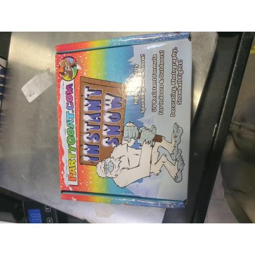 PARTY GOAT Instant Snow Powder for Sensory Play & Decor. 18oz Makes 7 Gallons of Fake Snow. Up to 400 Aritifical Snowballs. Outdoor & Indoor use. Just Add Water. Magic Fun for Kids