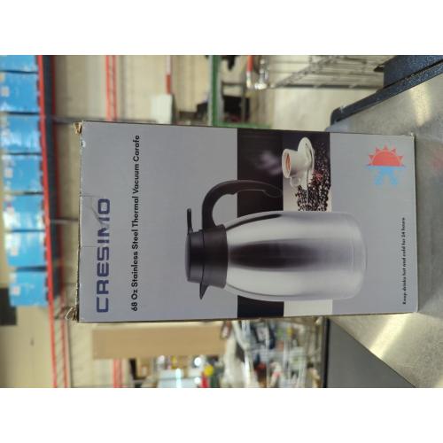 Cresimo Thermal Coffee Carafe 68oz / 2L - 12 Hours Hot Beverage Dispenser, Insulated Stainless Steel Carafe for Liquids, Coffee Carafes For Keeping Hot Water Dispenser for Parties - Large Tea Flask