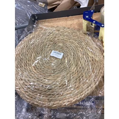15 inch Round Woven Placemats Set of 4, Boho Rattan Natural Hand-Woven Water Hyacinth Placemats, Chargers for Dinner Plates, Farmhouse Weave Place Mats, Rustic Wicker Table Mats Decor for Home,Wedding