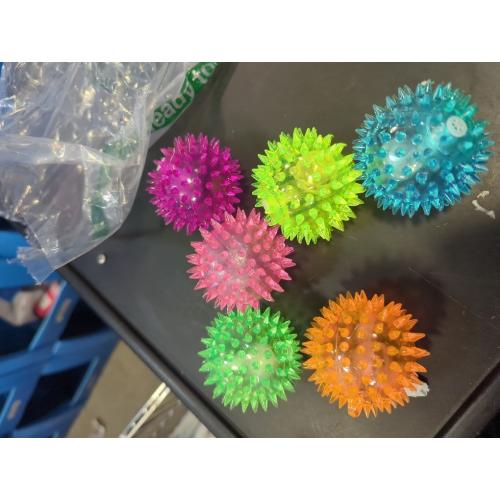 Spiky Dog Balls, 2 Inch Squeaky Toys for Small Dogs, 6 Pack Puppy Teething Chew Toys, BPA-Free, Multi-Color