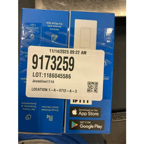 2 packs WYZE Smart 15 Amp Programmable Touch and Push Button Light Switch, White (2 -Packs)