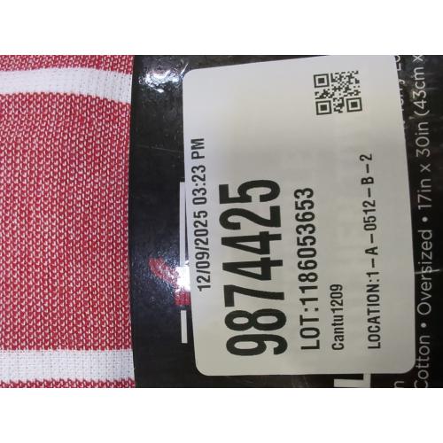 All-Clad Striped Dual Kitchen Towel in Chili 3pk