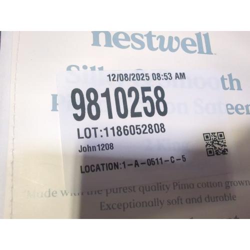 Set of 2 Size King Color White  Nestwell Pima Cotton Sateen 500-Thread-Count King Pillowcase Set in Bright White