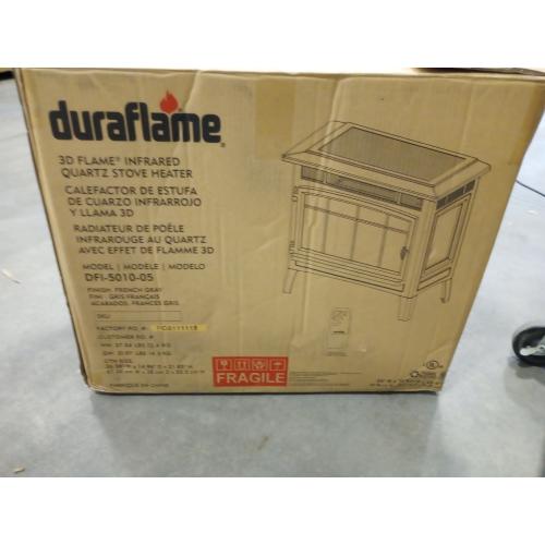 duraflame Freestanding Electric Fireplace Stove Heater with 3D Flame Effect for 1,000 Sq. Ft. Room, French Gray