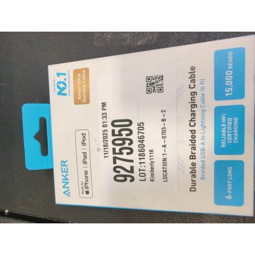 Anker 6' Braided Lightning to USB-A Charging Cable - White