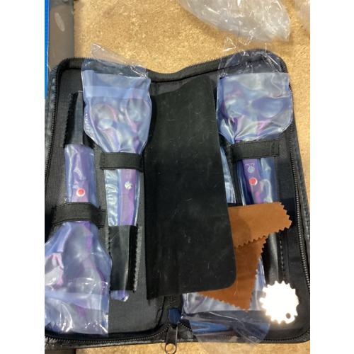 Purple Dragon Professional 7.0 inch 4PCS Pet Grooming Scissors Kit Japan Premium Steel Straight & Curved & Thinning Blade Dog Hair Cutting Shears Set with Case