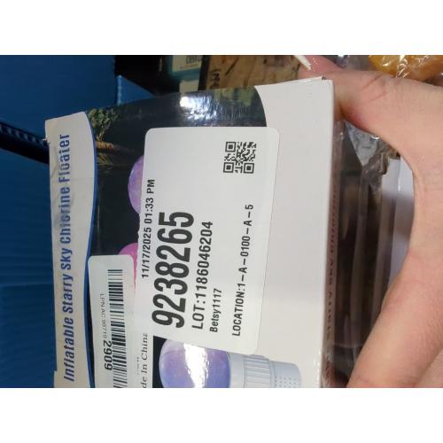 Pool Chlorine Floater with Colorful Solar Ball Lights, Floating Pool Chlorine Dispenser for 4x3” Chlorines Tablets, Easy Opening Chlorines Tablet Holder Floater, Anti-Sinking Spa Chemical Dispenser