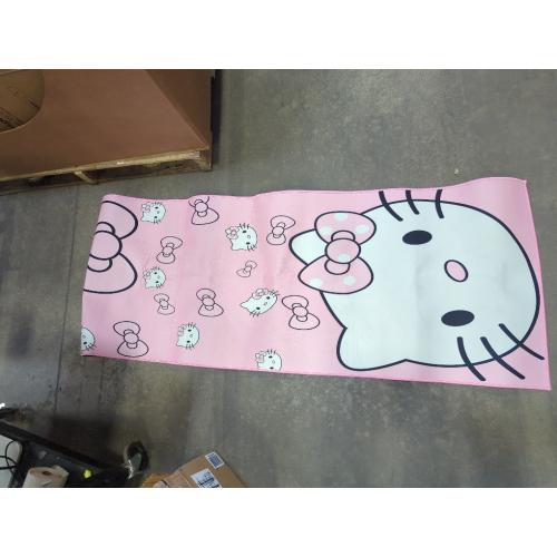 Pink Washable Runner Rug 2' x 5' 3 Cute Cartoon Kitten Face Pattern Non-Slip Area Rugs Kawaii Carpet Home Decor Carpet for Living Room Bedroom Entryway Rug
