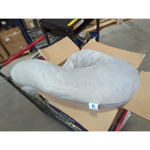 Pharmedoc pillows for Sleeping, U Shaped Full Body Maternity Pillow with Removable Cover - Support for Back, Legs, Belly, HIPS for Pregnant Women, 57 Inch Pregnancy Pillow for Women, Grey