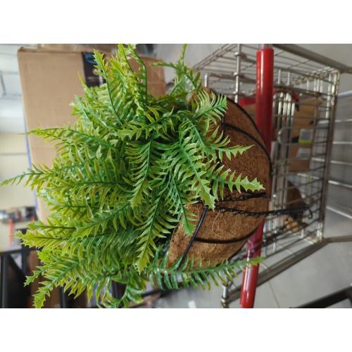 KHOYIME Artificial Hanging Plants with Basket 2PCS Fake Boston Fern Baskets, Outdoor Faux Greenery Stems Hanging Decor UV Resistant Indoor Outside Decorations for Home Garden Porch Balcony Patio Yard