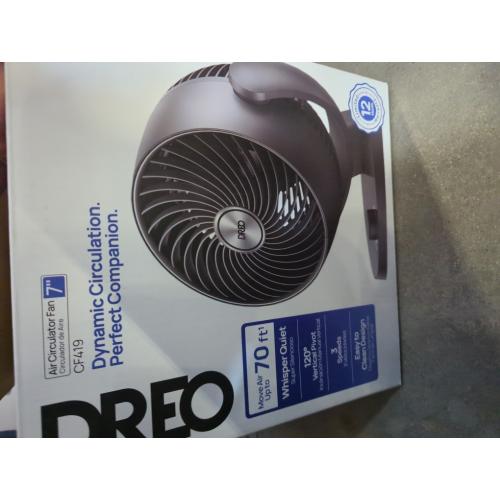 Grey Dreo - 70ft Powerful Airflow, 28db Quiet Table Air Circulator Fans for Whole Room, 120 Adjustable Tilt, 3 Speeds, CF409 - Grey