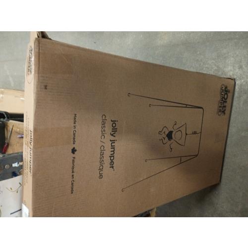 Jolly Jumper Classic (Black) with Stand - Original Baby Jumper, Indoor and Outdoor Exercise Saddle Seat, Adjustable Height, for Infants up to 28lbs