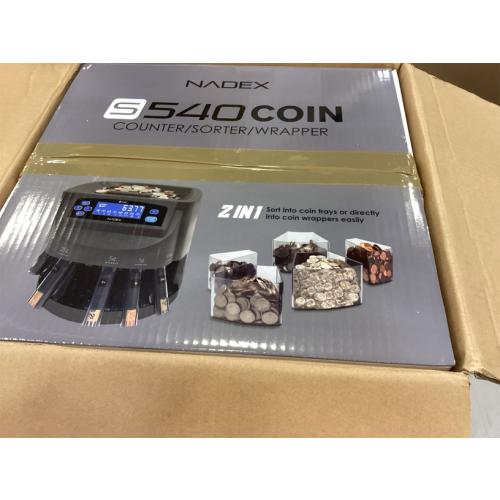 Nadex S540 Pro | Coin Counter, Sorter, and Wrapper | Sorts up to 300 Coins Per Minute | Comes with 48 Preformed Wrappers (Gray)