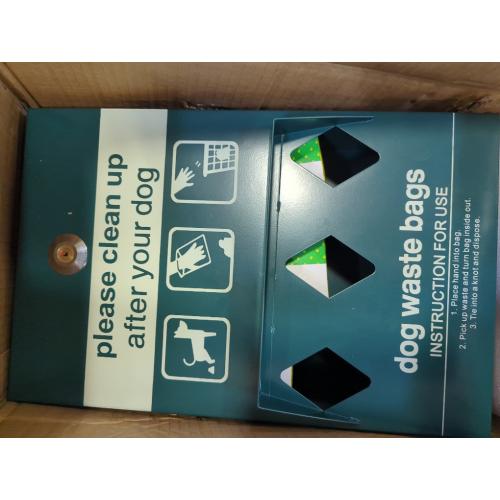 Mini Pet Waste Station - Includes 600 Dog Poop Bags - Original Glow in the Dark Dog Waste Station and Dog Poop Sign, Triple Storage Dog Poop Bag Dispenser with Hand Sanitizer Bottle