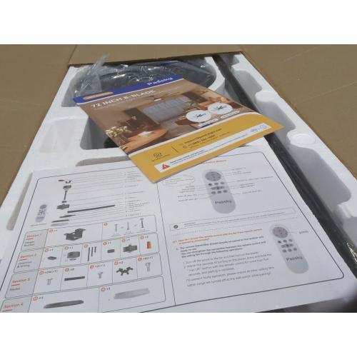 Size 72 inch Color Black Ceiling Fans with Lights, Large Modern Ceiling Fan with Light and Remote Control, Reversible, 3CCT, Dimmable, Quiet, Black Ceiling fan For Bedroom, Living Room, Patio Farmhouse, Indoor/Outdoor