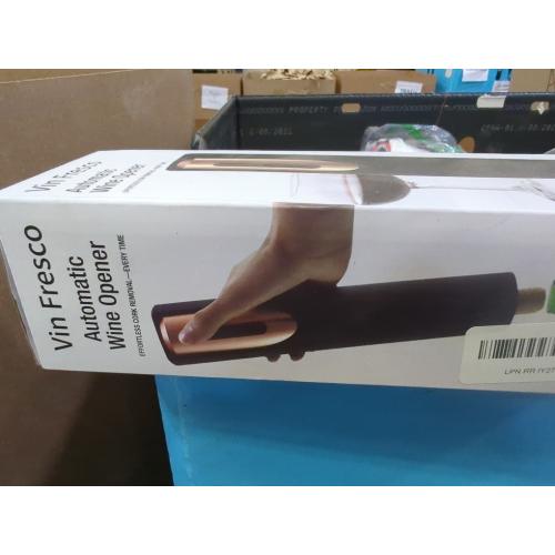 Electric Wine Opener Battery Operated with Stand and Built-in Foil Cutter - Automatic Wine Opener - Electric Corkscrew for Easy Cork Removal - Best Gift for Wine Lover (Black & Rose Gold)