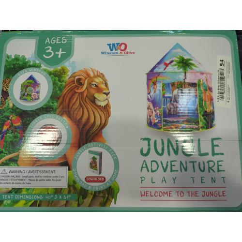 W&O Jungle Adventure Kids Tent with Jungle Call Button, Jungle Activity Book and LED Lights - Epic Pop Up Tent for Boys & Girls - Perfect for Indoor & Outdoor Adventures