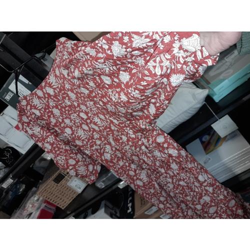 Size medium R.Vivimos Womens Summer Casual Midi Dress Lantern Sleeve Tie V Neck Boho Floral Print Loose Fit Flowy Long Dresses