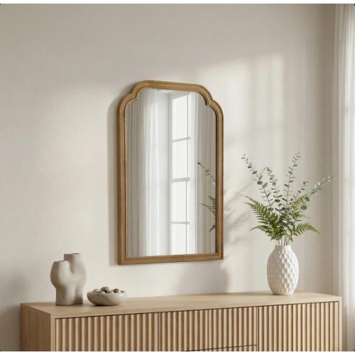 Ancalin Solid Wood Arched Wall Mirror