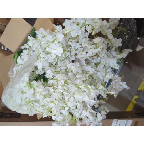 ZINHO 60 Branches Wisteria Hanging Flowers, 4PCS Artificial White Wisteria Flowers Garland for Wedding Arch Ceremony Party Garden Home Backdrop Decor